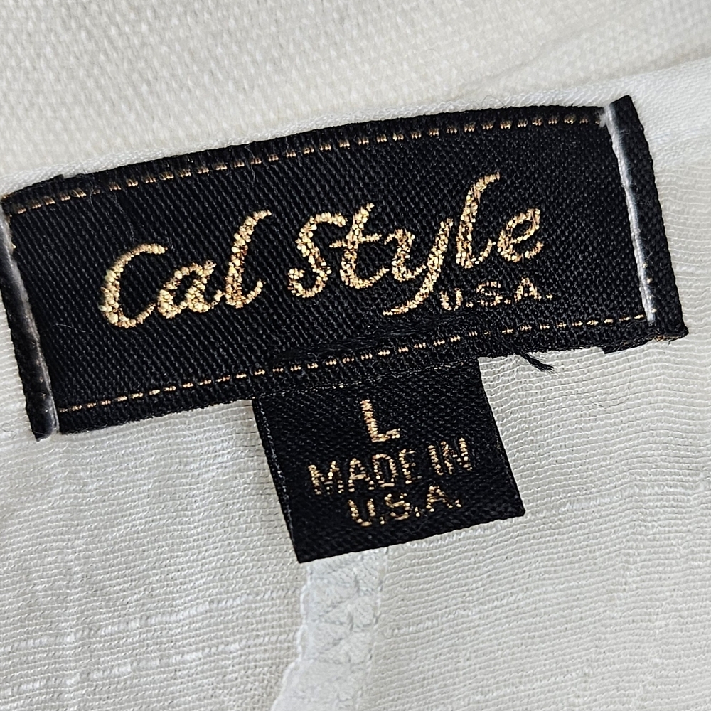 Cal Style‎ Women's Ivory Chiffon Tunic Top Sz L Boho Beach Coverup - Picture 5 of 6